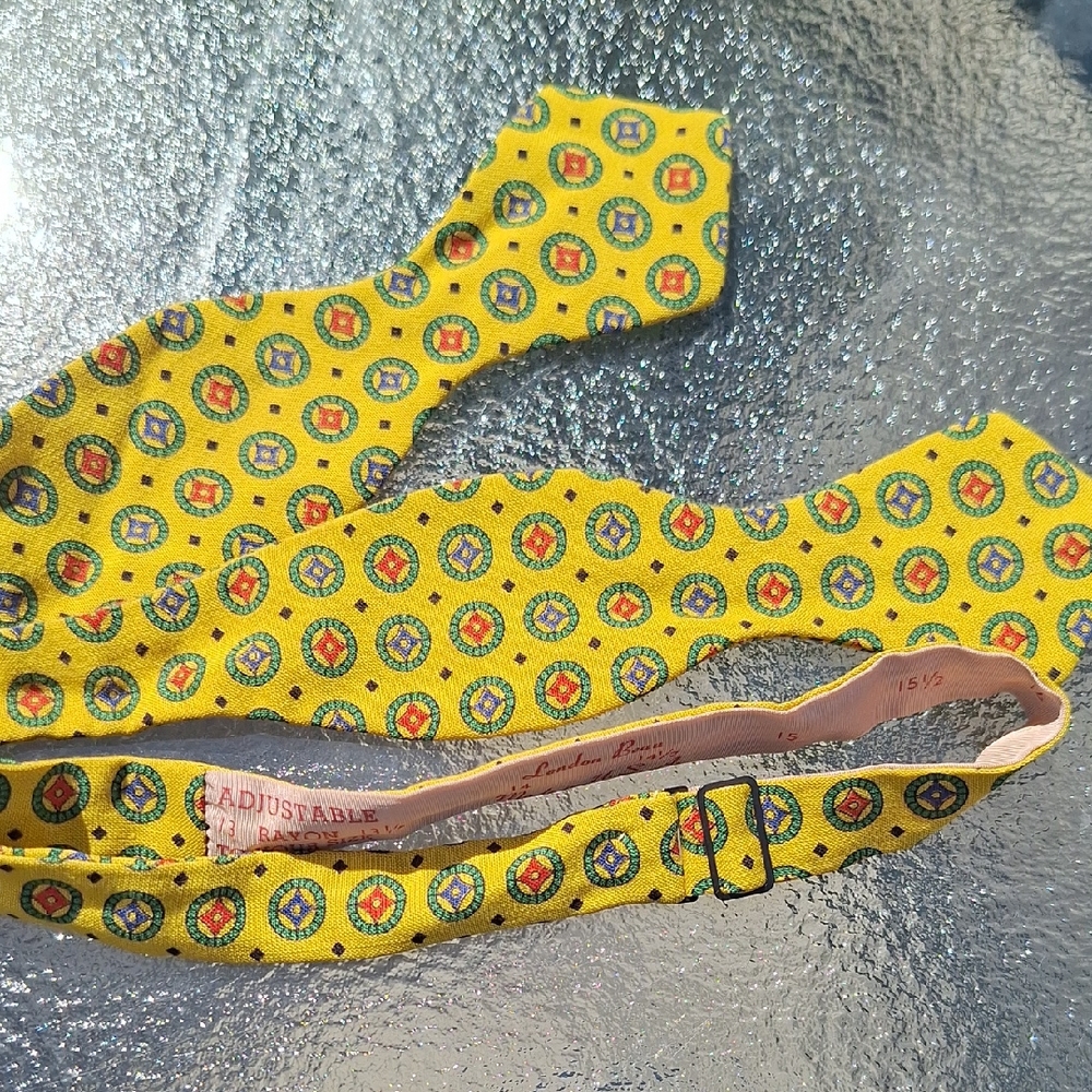 Vintage London Beau Self-Tie Yellow Patterned Adjustable Bowtie